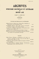 Archives d'histoire doctrinale et littéraire du Moyen Âge, t. 79, 2012